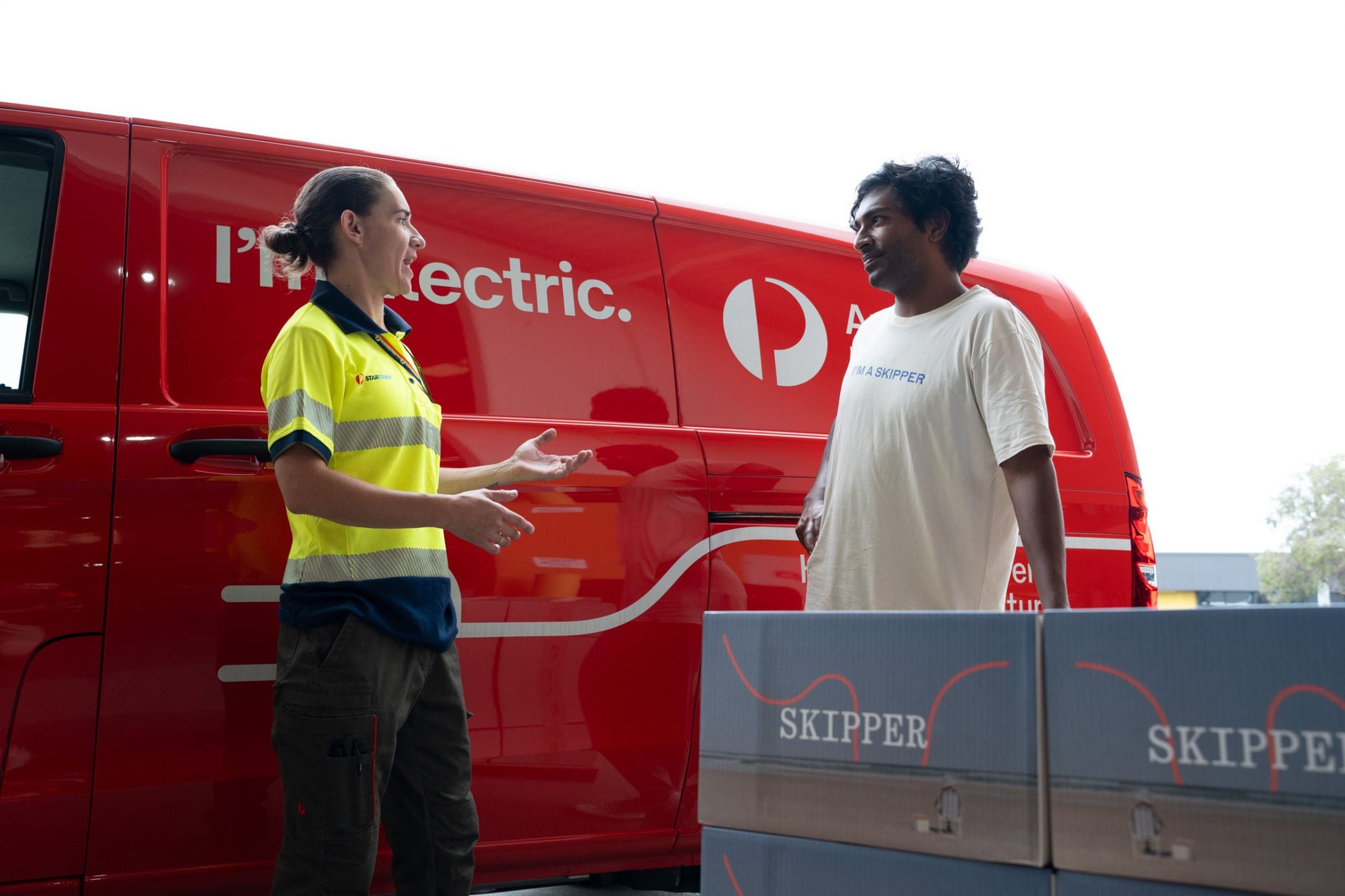Skipper co‑founder May Bandi with Amanda Whitehead from the Qld Network Operations team