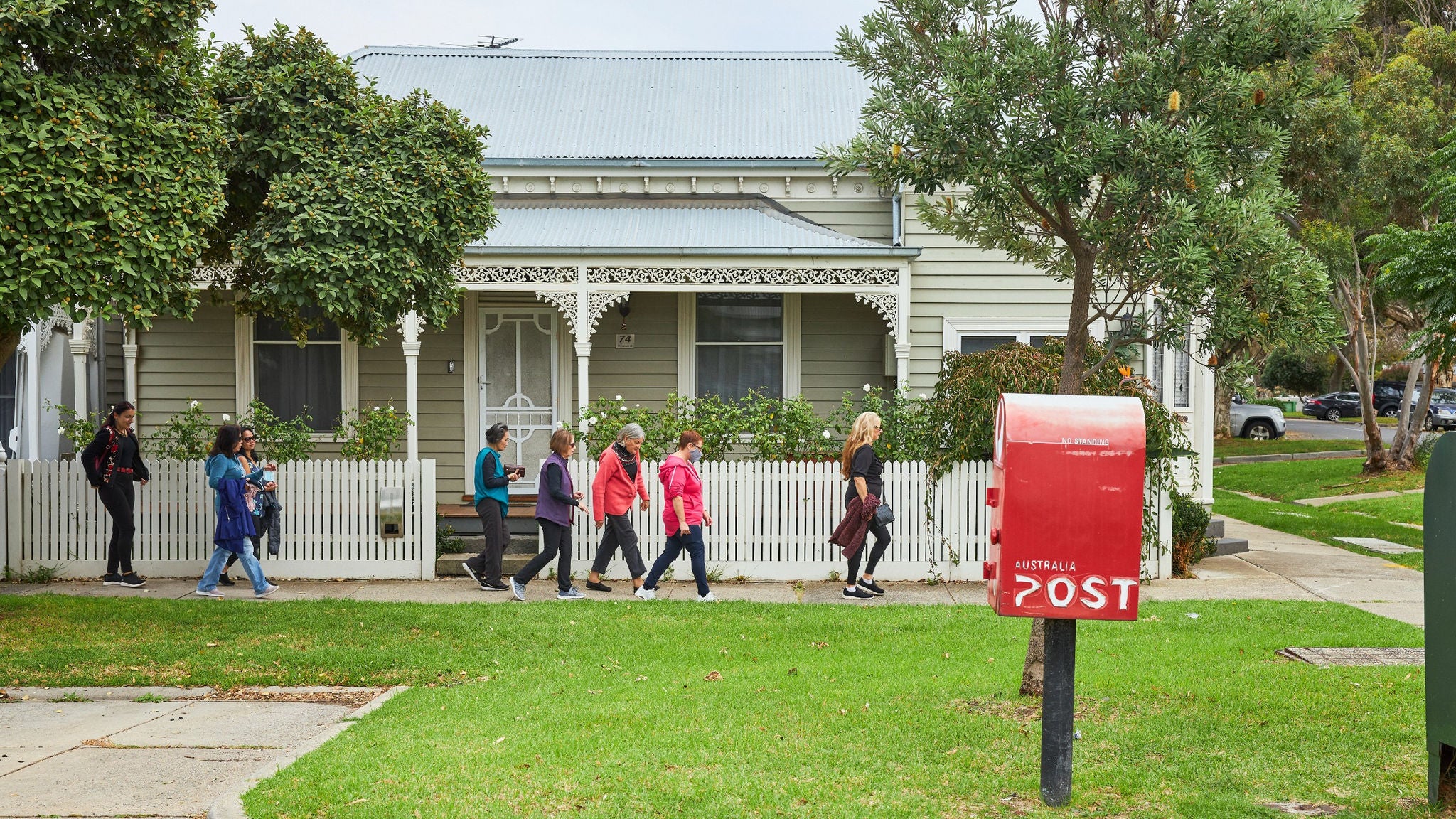 williamstown walking group with australia post post box featured