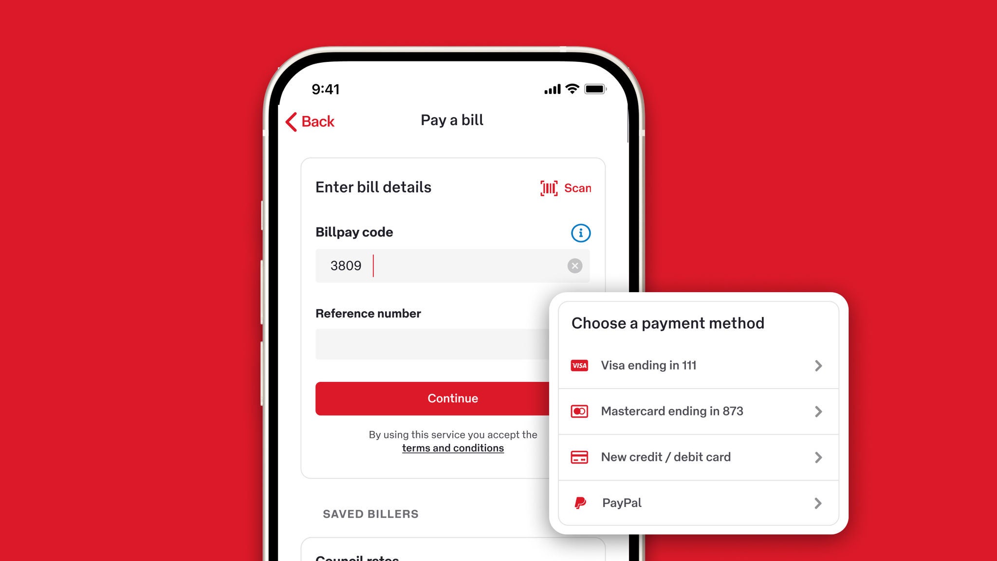 Screenshot of AusPost app on a phone screen showing multiple service options